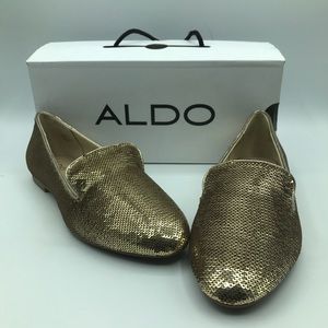 NEW Aldo | Thayllan Gold Loafers